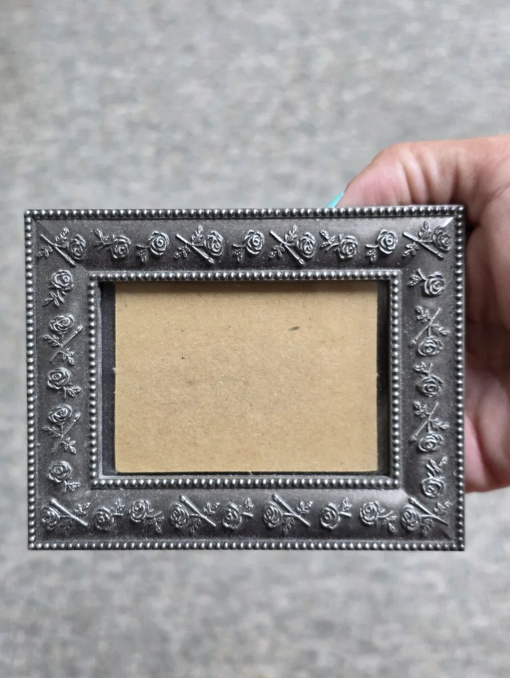 Studio Decor Pewter Mini Rose Frame